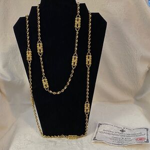Rare Jackie Kennedy Paper Clip Necklace Gold 2 Pieces as JBK’s original Chanel